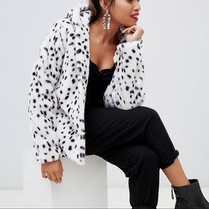 NWT ASOS Dalmatian print hooded jacket